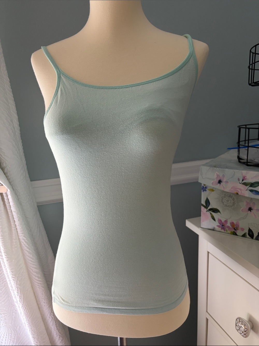 Light Mint Green Spaghetti Strap Tank Top
